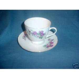   Porcelain Cup & Saucer from China with Roses Design 