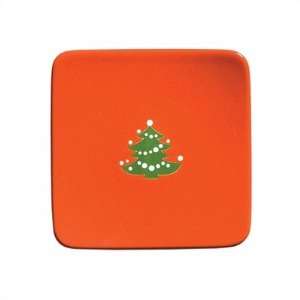  Christmas Tree Appetizer Flat Square Plate [Set of 4 