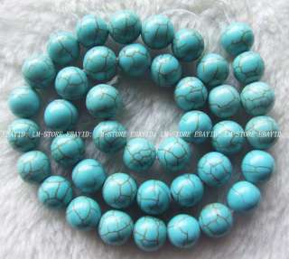 10mm Blue Turquoise Round Beads 15.5  