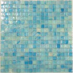 Light Blue 5/8 x 5/8 Blue 5/8 x 5/8 Glossy & Iridescent Glass Tile 