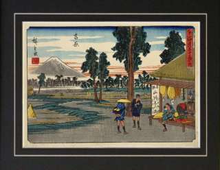 Ando Hiroshige Yoshiwara Mount Fuji Japanese Woodcut  