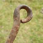 Antique Primitive Old Twisted Wrought Iron Barn Door Type Latch Hook