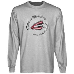  Cleveland Gladiators Ash Circle Script Long Sleeve T shirt 