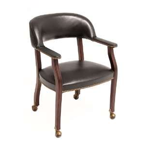  Ivy League Captains Vinyl Chair with Casters Office 