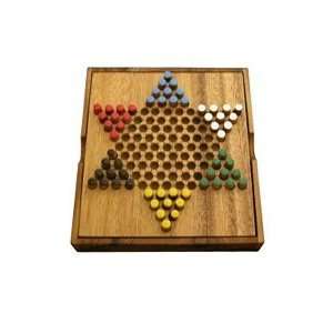  Compact Wooden Hand Painted Travel Size Chinese Checkers 