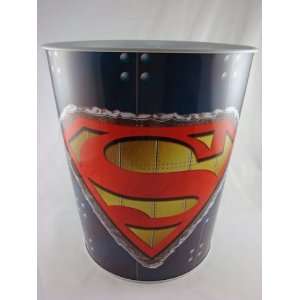    Superman Shield Logo Metal Waste Basket Trash Can Toys & Games