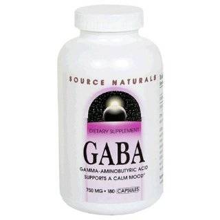  Source Naturals GABA, 750mg, 180 Tablets Health 