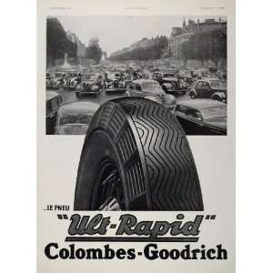  1938 French Ad Columbes Goodrich Tires Champs Elysees 
