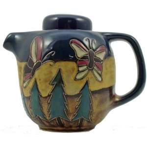   Tea Pot   Mexican Pottery   Butterfly & Trees Design