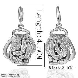 Free Shipping Silver EP Hot Crystal Angel Wing Earring  