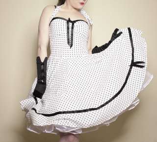 Rockn Roll 50er Jahre Dots Kleid Rockabilly Petticoat  
