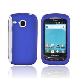 For Samsung DoubleTime Blue Rubberized Hard Plastic Shell Case Snap On 