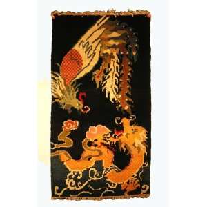  Tibetan Rug Dragon and Pheonix Rug 