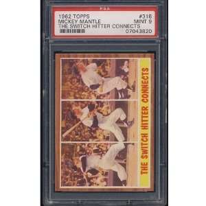  1962 Topps 318 The Switch Hitter Connects PSA MINT 9 