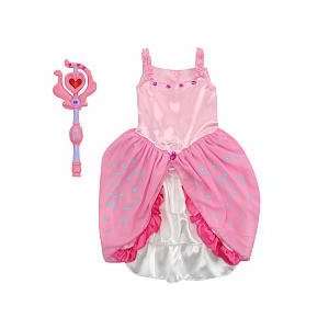  Dream Dazzlers Light Up Dress with Wand   Pink and White 