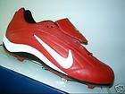 NIKE Mens Red Baseball Lace Up Laces Shoes Metal Cleats Zoom Air 15 