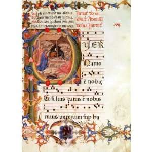  Historiated initial P depicting the Nativity Greeting 