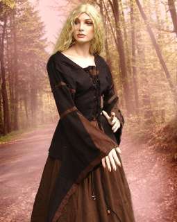 Gothic Mittelalter Kleid Rock Bluse braun Camelot NEU  