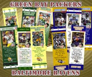 Birthday Invitations Baltimore Ravens Green Bay Packers  
