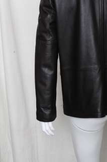JOHN VARVATOS Mens Classic Dark Brown Leather Jacket Coat+Quilted 