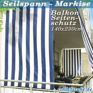 Seilspann Markise Seilspannmarkise Balkon Seitenschutz  