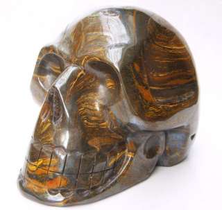 lb Gold Tigers Eye Skull,Gemstone,Chatoyant  