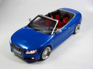 Audi S5 Cabrio sprintblue blue 1:18 light LED xenon lighting 19 real 