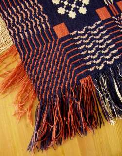   Seam Coverlet Pennsylvania Double Weave Wool c.1810 Folk ART  