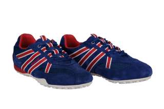 Geox Respira Snake S Schuhe blau rot Velour Sneakers U2207S 02214 
