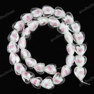 12MM GLASS HEART SPACER LOOSE BEADS JEWELRY FINDINGS STRAND  