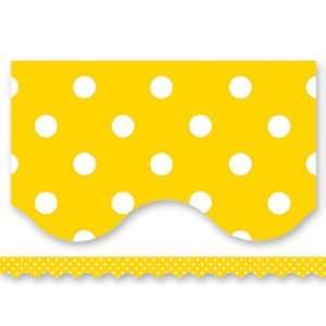  Yellow Mini Polka Dots Border Trim: Office Products