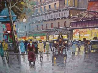 Antoine Blanchard Le Moulin Rouge Signed Oil on Canvas Painting 20 x 