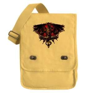  Messenger Field Bag Yellow Dragon Sword with Skulls and 