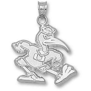  Miami Hurricanes New Fighting Ibis Sterling Silver 1 1/2 