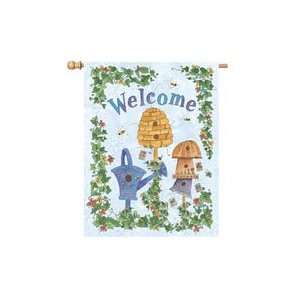  Sounds of Spring Birdhouse Welcome Vertical/Banner Flag 