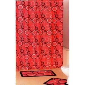   Design Cherry Bathroom Rug Shower Curtain Mat / Rings: Home & Kitchen