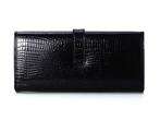 Womans Black Real Leather Purse Wallet Cards Slot Clutchs Christmas 