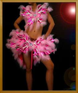 PINK Feather BURLESQUE COTTON CANDY SHOW GIRL Dress  