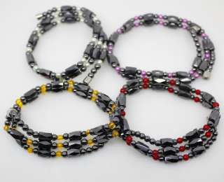 wholesale 4strands magnetite beads necklace Fashion Jewelry 18long 