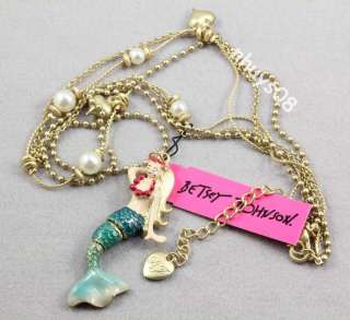 Free Ship Betsey Johnson Mermaid Necklace  