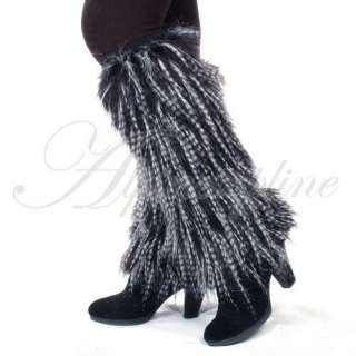 Ladies Faux Fur Leg Warmers Leggings Boots Cover Muffs  