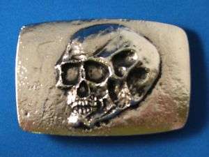Tomb Raider Skull Buckle, Solid Metal, Silver  