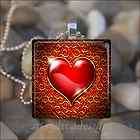    HEART LOVE Mary Engelbreit GLASS PENDANT NECKLACE design 3  