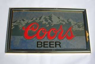 Vintage Coors Beer Bar Mirror 25x15 Sign Light Pub  