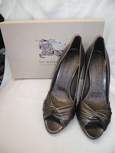 New Burberry Itcalear14sie Dark Nickle Dark Silver Heels Shoes Womens 