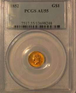 1852 Gold Dollar PCGS AU55 #GGTX  