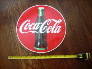 Enamel Coca Cola Sign 11 inch Reproduction Coke sign  