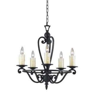 Hampton Bay Empire Collection Weathered Forged Iron Finish 5 Light 
