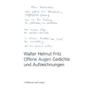   Gedichte und Aufzeichnungen  Walter Helmut Fritz Bücher