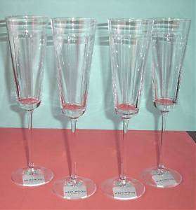 Wedgwood Dynasty Flutes Set of 4 Crystal New in Box  